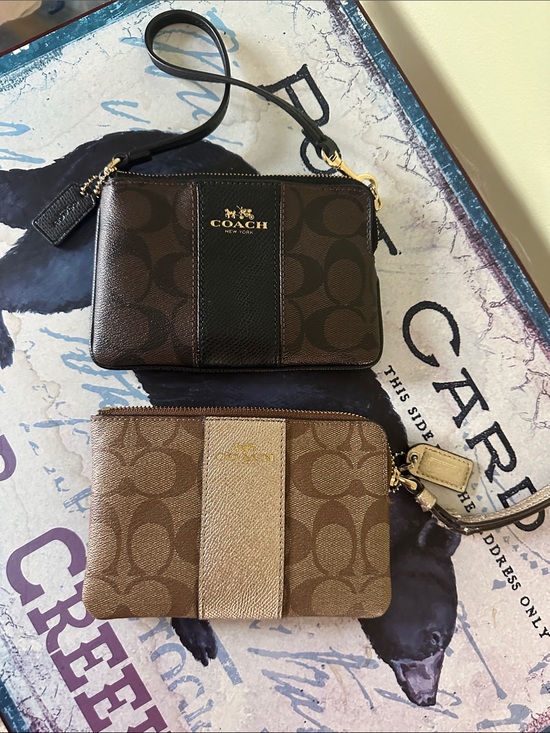 Coach Handbags - Coach Corner Zip Metallic wristlet you get both